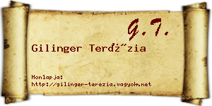 Gilinger Terézia névjegykártya